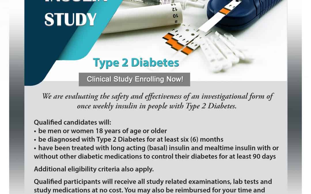 Once Weekly Insulin for Type 2 Diabetics Using Insulin