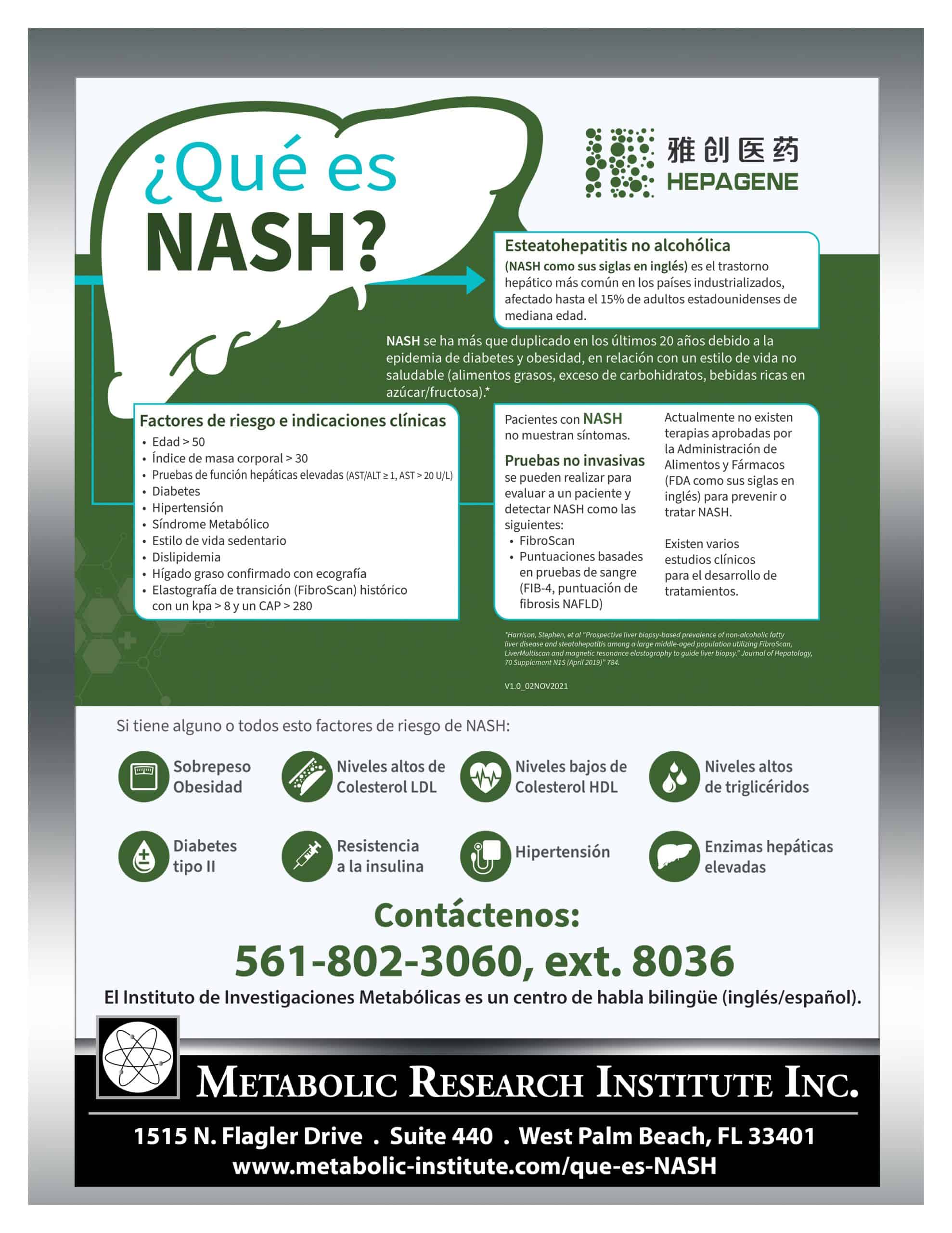 NASH clinical study flyer in spanish